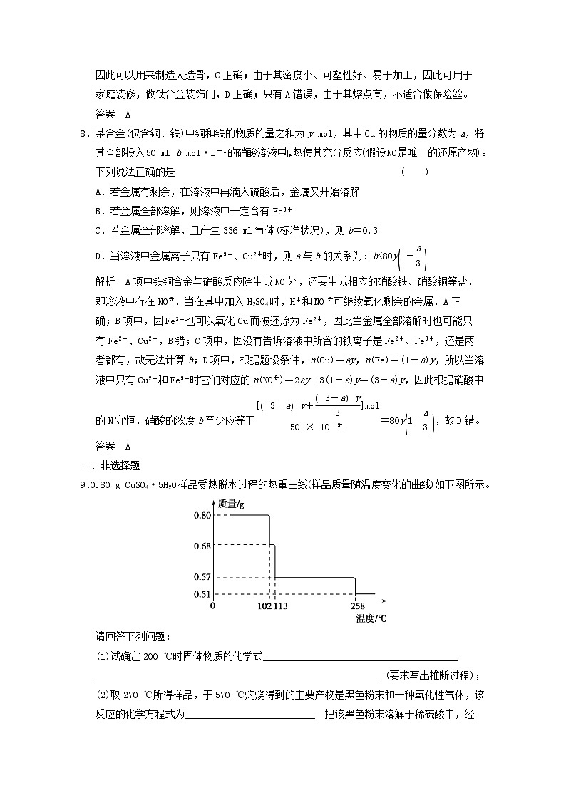 高考二轮测试题：3-4 铜03