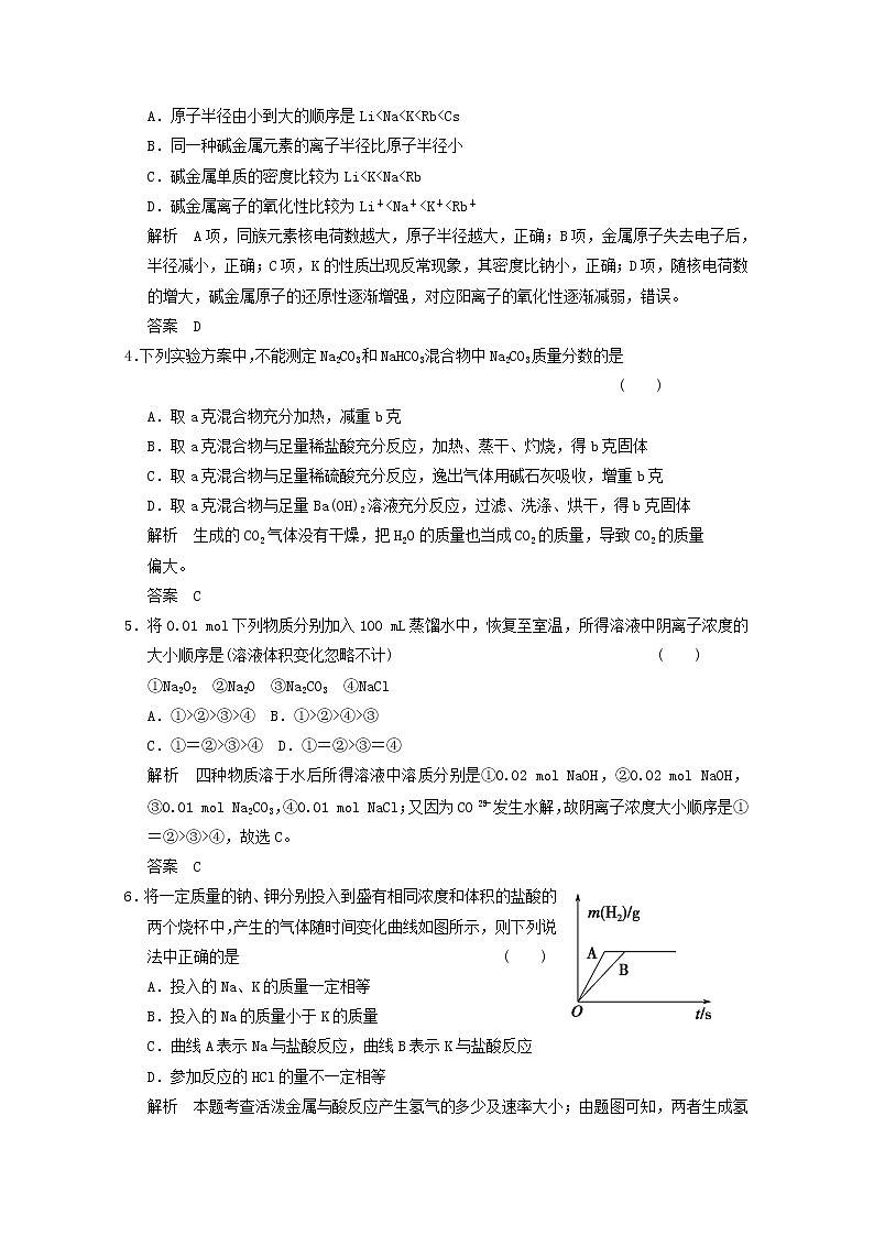 高考二轮测试题：3-1 钠、镁及其化合物第2页