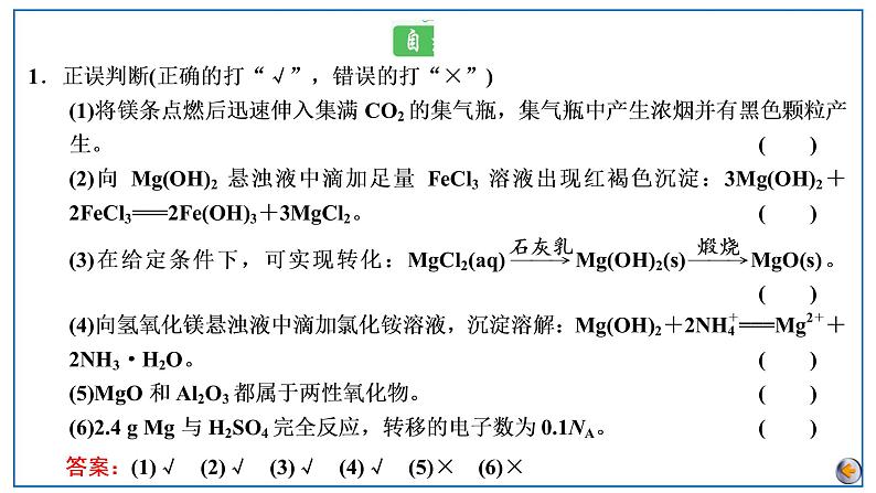 第三章  金属及其化合物 第二节　镁、铝及其化合物第6页