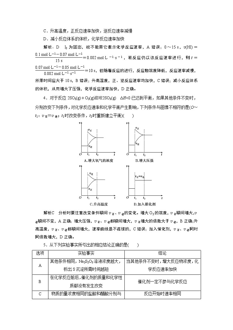 核心素养测评(二十二)　化学反应速率及其影响因素第2页
