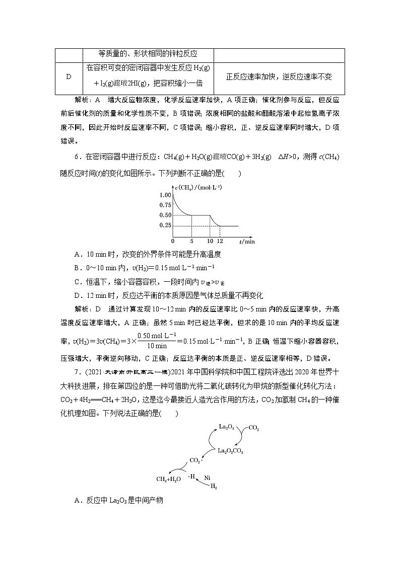 核心素养测评(二十二)　化学反应速率及其影响因素第3页