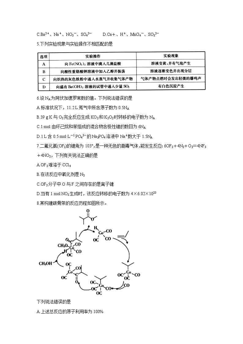 2022京山、安陆等百校联考高三上学期10月月考化学含答案第2页
