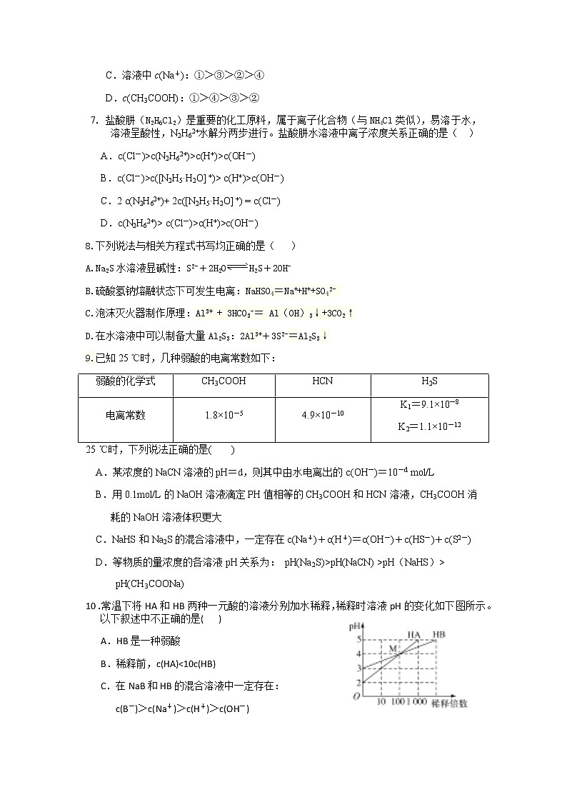 2022沈阳第八十三中学高二上学期期初考试化学试题缺答案第2页