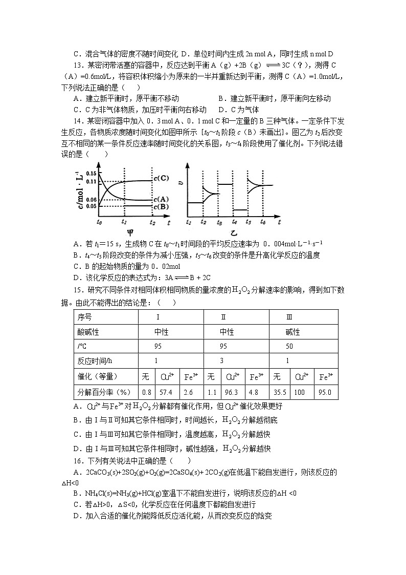 2022江西省重点中学联盟高二上学期第一次月考化学试题缺答案第3页