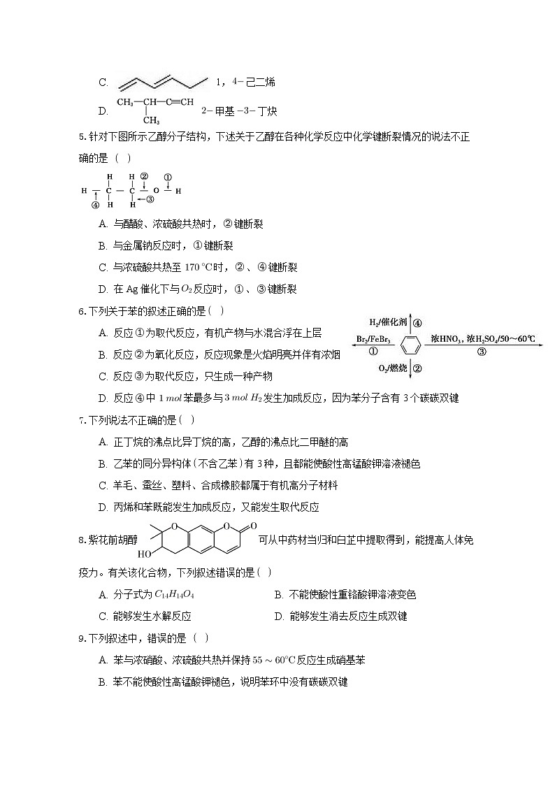 2021重庆市复旦中学高二下学期期中考试化学试题含答案第2页