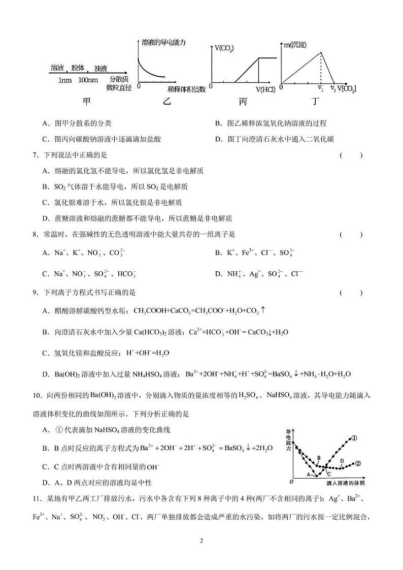 平邑一中高61级实验部双周考试题化学210928第2页