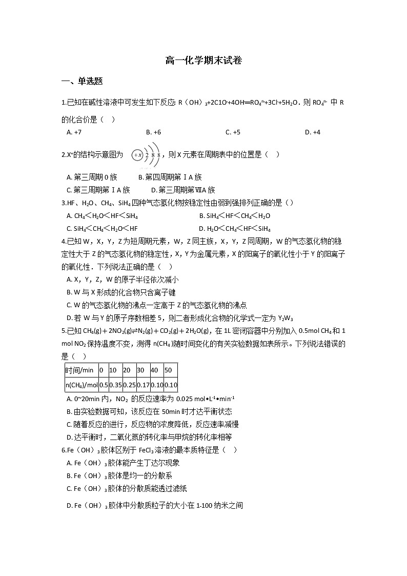 2021马关县一中校高一下学期期末考试化学试题含答案第1页