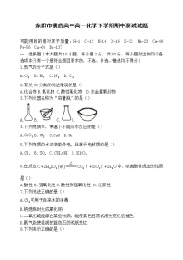 2022东阳横店高级中学高一下学期期中考试化学试题含答案