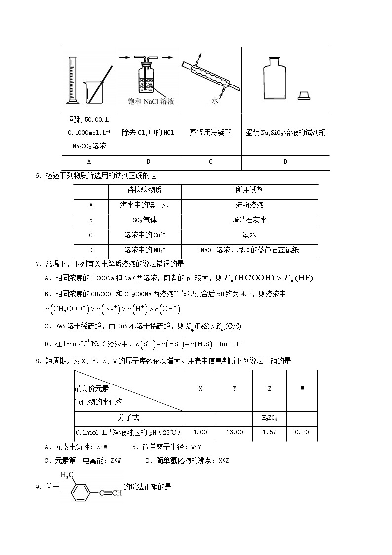 2020年天津高考化学试题及答案02