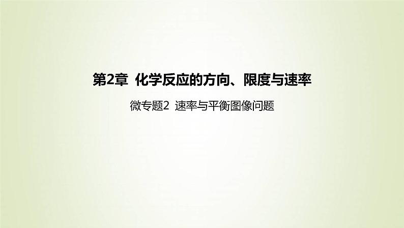 鲁科版高中化学选择性必修第一册第2章化学反应的方向限度与速率微专题2速率与平衡图像问题课件第1页