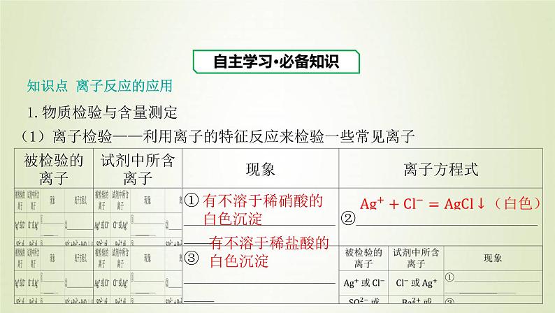 鲁科版高中化学选择性必修第一册第3章物质在水溶液中的行为第4节离子反应课时2离子反应的应用课件03