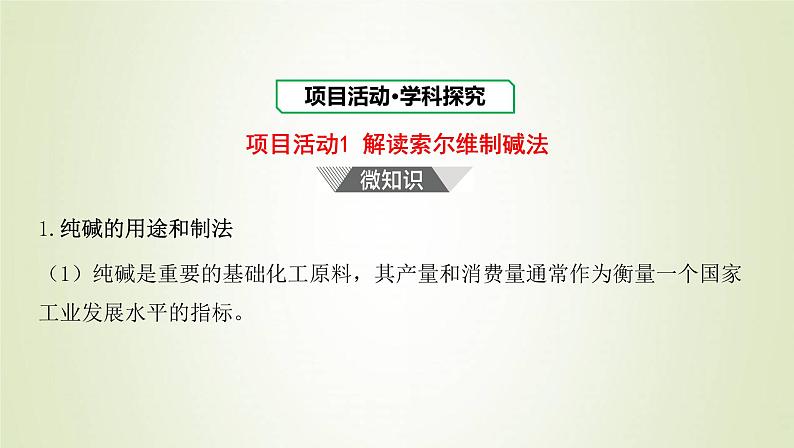 鲁科版高中化学选择性必修第一册第3章物质在水溶液中的行为微项目揭秘索尔维制碱法和侯氏制碱法__化学平衡思想的创造性应用课件03