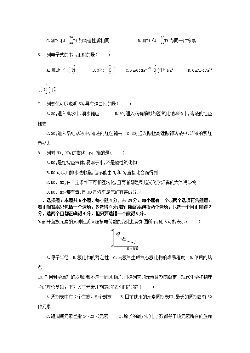 2012-2022学年广西省贺州市平桂区平桂高级中学高一下学期第一次月考化学试卷含答案02
