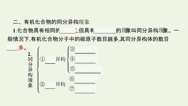 新人教版高中化学选择性必修3第一章有机化合物的结构特点与研究方法第一节第2课时有机化合物中的共价键有机化合物的同分异构现象课件08