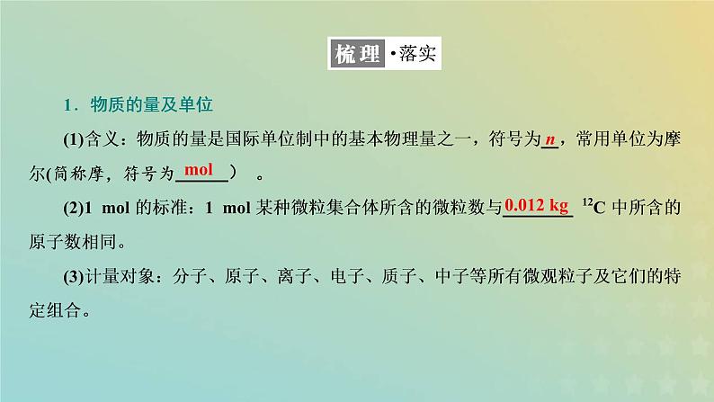 苏教版高中化学必修第一册专题1物质的分类及计量第二单元第一课时物质的量课件04