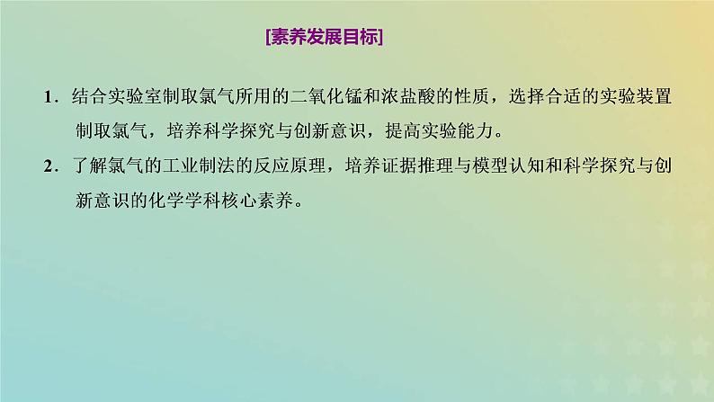 苏教版高中化学必修第一册专题3从海水中获得的化学物质第一单元第一课时氯气的发现与制备课件第2页