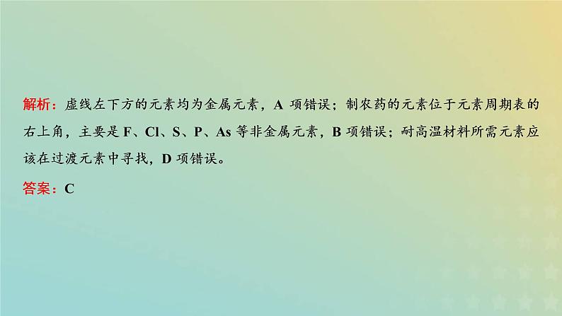 苏教版高中化学必修第一册专题5微观结构与物质的多样性第一单元第四课时元素周期表的应用课件08