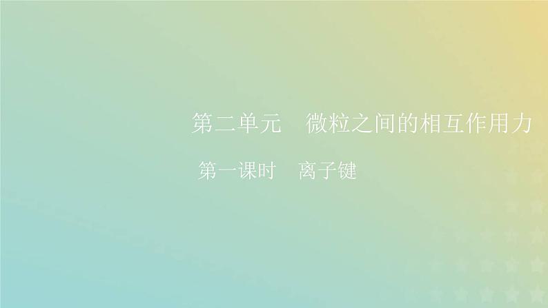 苏教版高中化学必修第一册专题5微观结构与物质的多样性第二单元第一课时离子键课件01