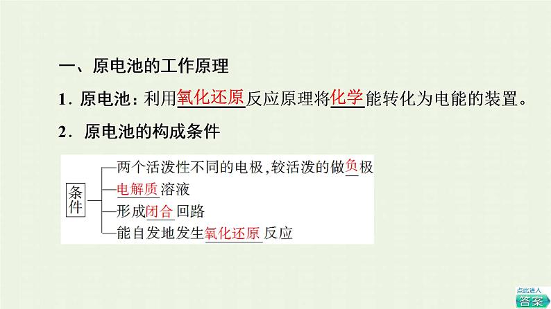 新人教版高中化学选择性必修1第4章化学反应与电能第1节基础课时16原电池的工作原理课件04