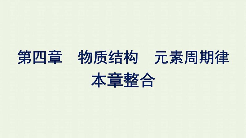 新人教版高中化学必修第一册第四章物质结构元素周期律本章整合课件第1页