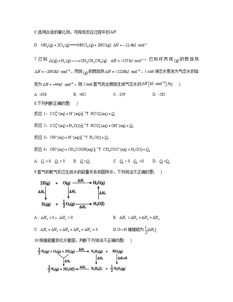 2023届高考化学一轮复习 化学反应原理专练（1）化学反应与热能第3页