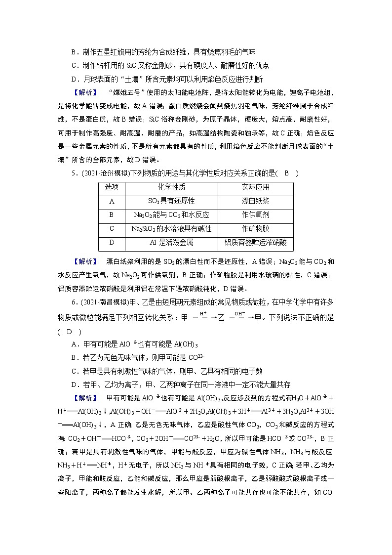 专题四　常见元素及其重要化合物 专题强化提升训练4第2页