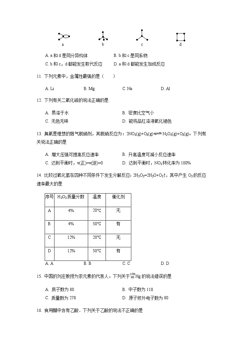 2022年6月北京市普通高中学业水平合格性考试化学仿真模拟试卷01（原卷版）第3页