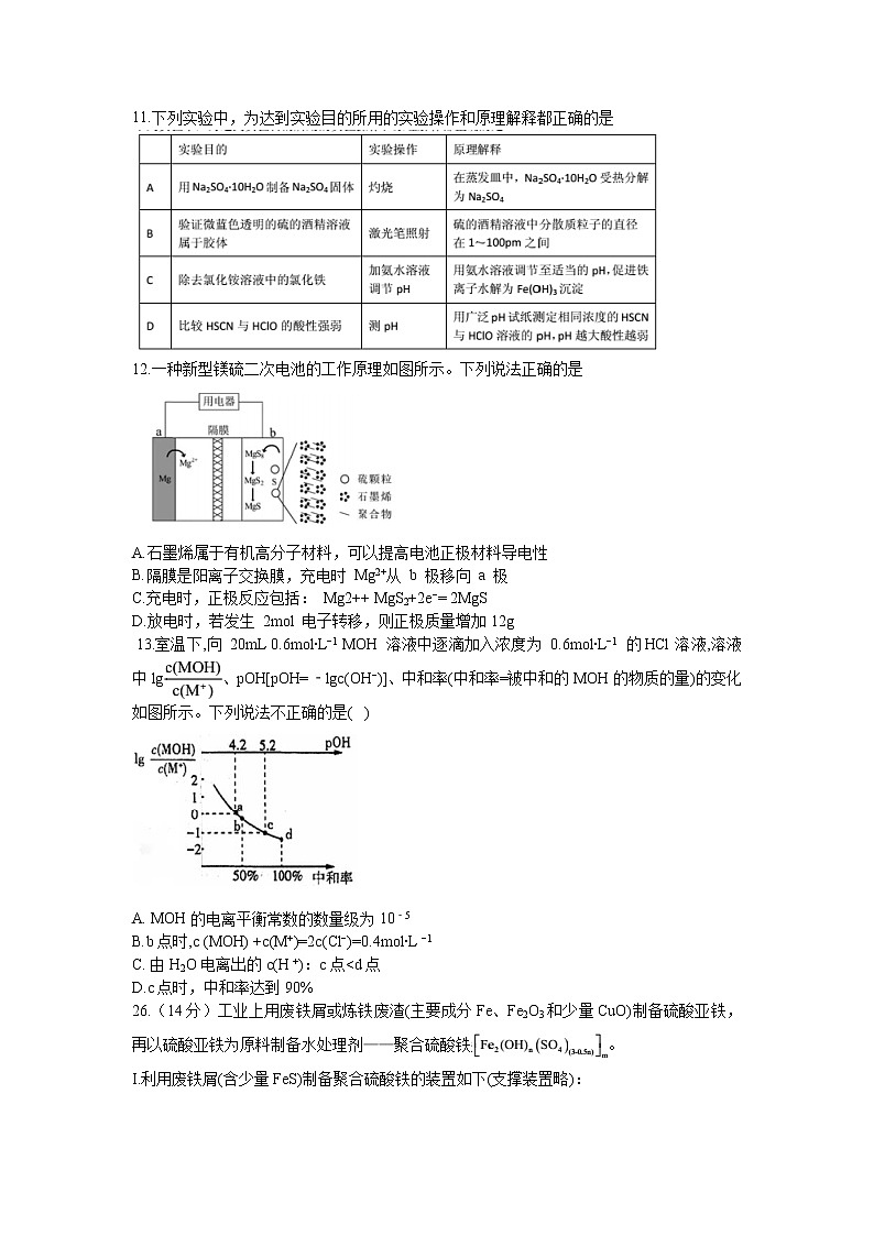 2021蚌埠二中高三下学期6月最后一卷理科综合化学试题含答案02