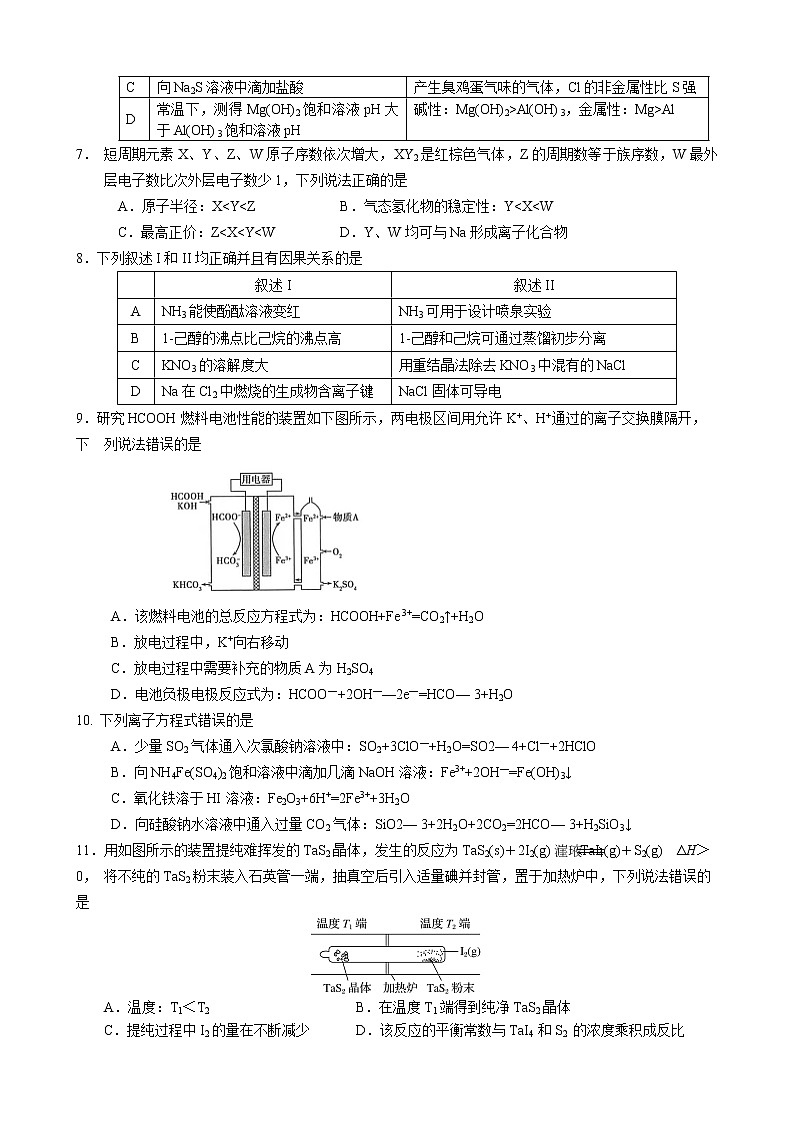 2021佛山石门中学高三下学期5月高考模拟化学试题含答案02