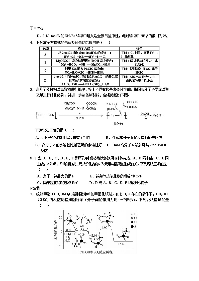 2021河北省武邑中学高三下学期5月第七次高考模拟考试化学试题含答案第2页