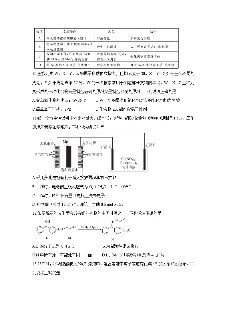2021四川省天府名校高三下学期4月诊断性考试化学含答案02