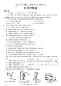 2021邵阳新邵县高三上学期新高考适应性考试化学试题PDF版含答案