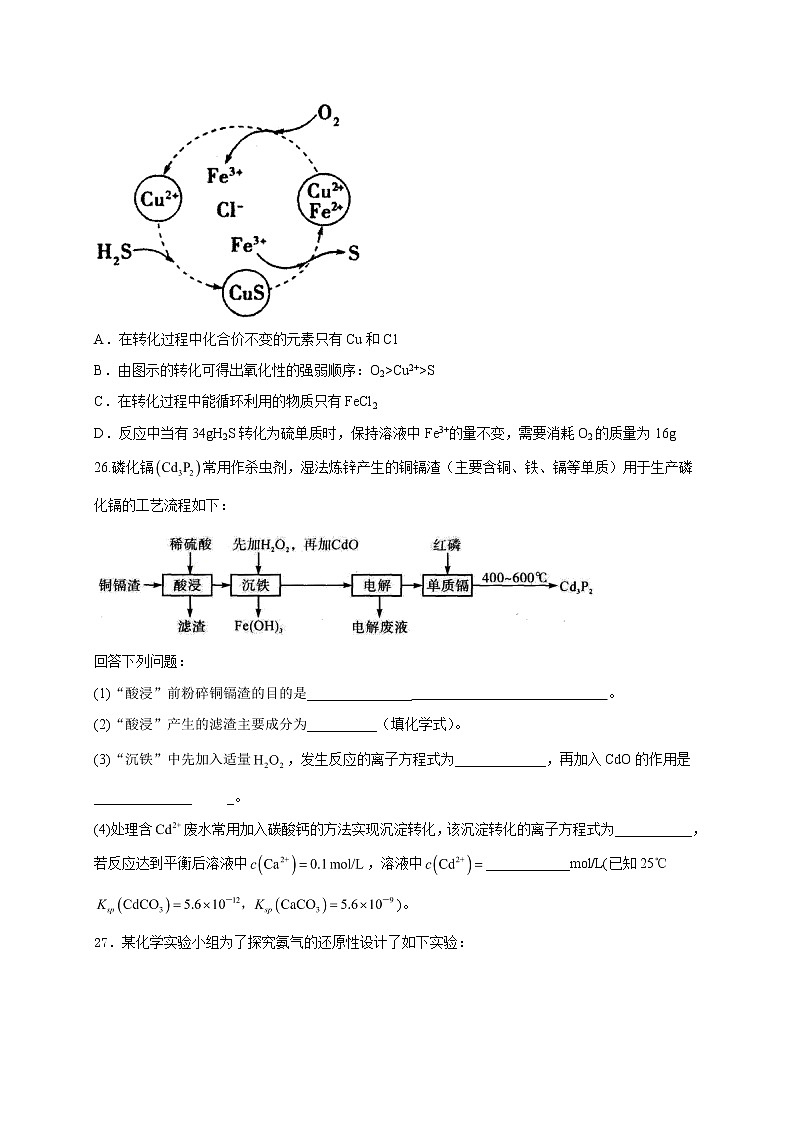 2021海原县一中高三第二次模拟考试化学试题含答案03
