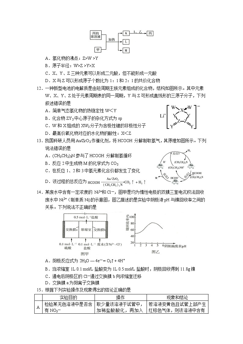 2021长治二中校高二下学期期末考试化学试卷含答案03