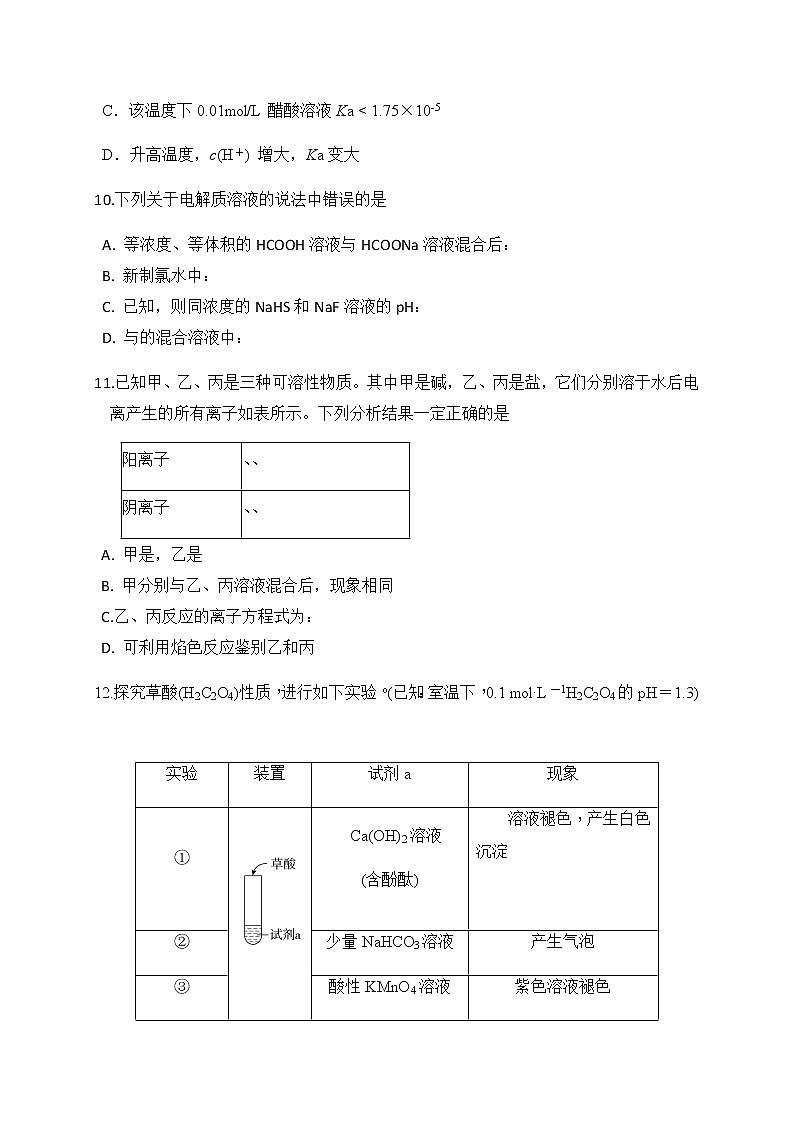 2021安庆田中高二下学期5月月考化学试题含答案第3页