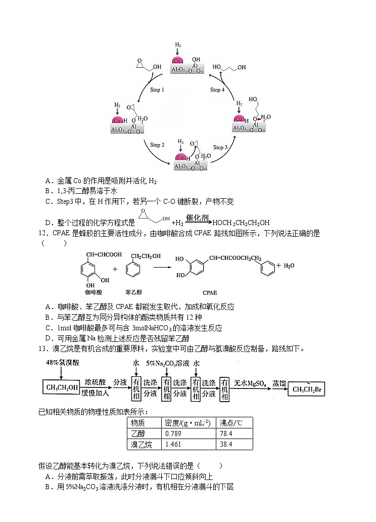2021广东省广大附中、铁一、广外三校高二下学期期中联考化学试题（选考）含答案第3页