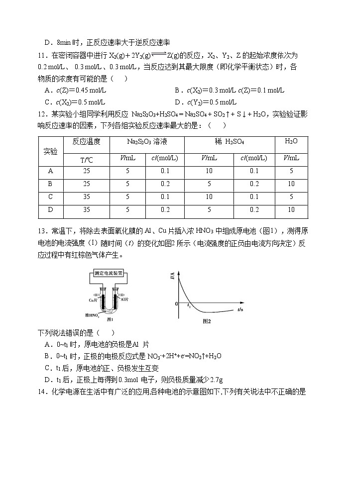 2021玉溪一中高一下学期第二次月考化学试题含答案03