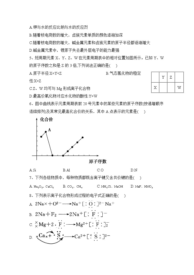 2021防城港防城中学高一下学期期中考试化学试卷含答案第2页