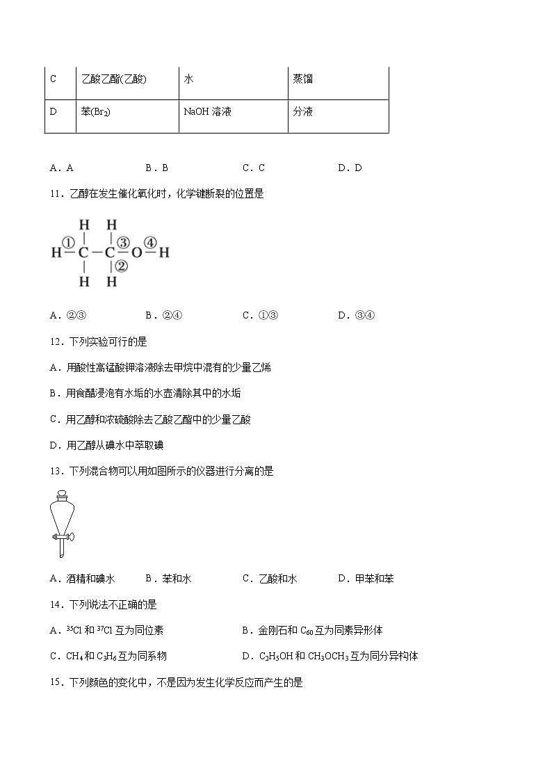 2021滁州定远县育才学校高一下学期6月周测（6月7日）化学试题含答案第3页