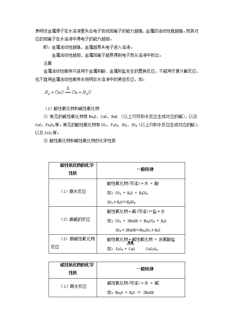 21.初高中化学衔接——探究氧化物、酸、碱、盐间的相互关系 学案03