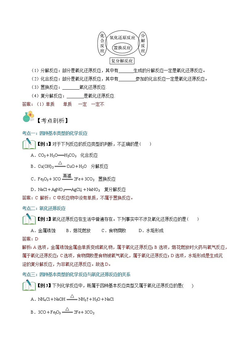 第03讲 化学反应的分类-【暑假自学课】2022年新高一化学暑假精品课（苏教版2019必修第一册） 试卷02
