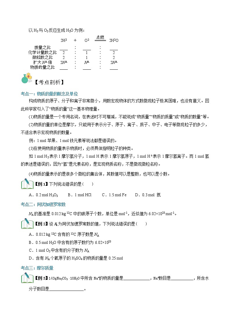 第04讲 物质的量-【暑假自学课】2022年新高一化学暑假精品课（苏教版2019必修第一册）（原卷版）第2页
