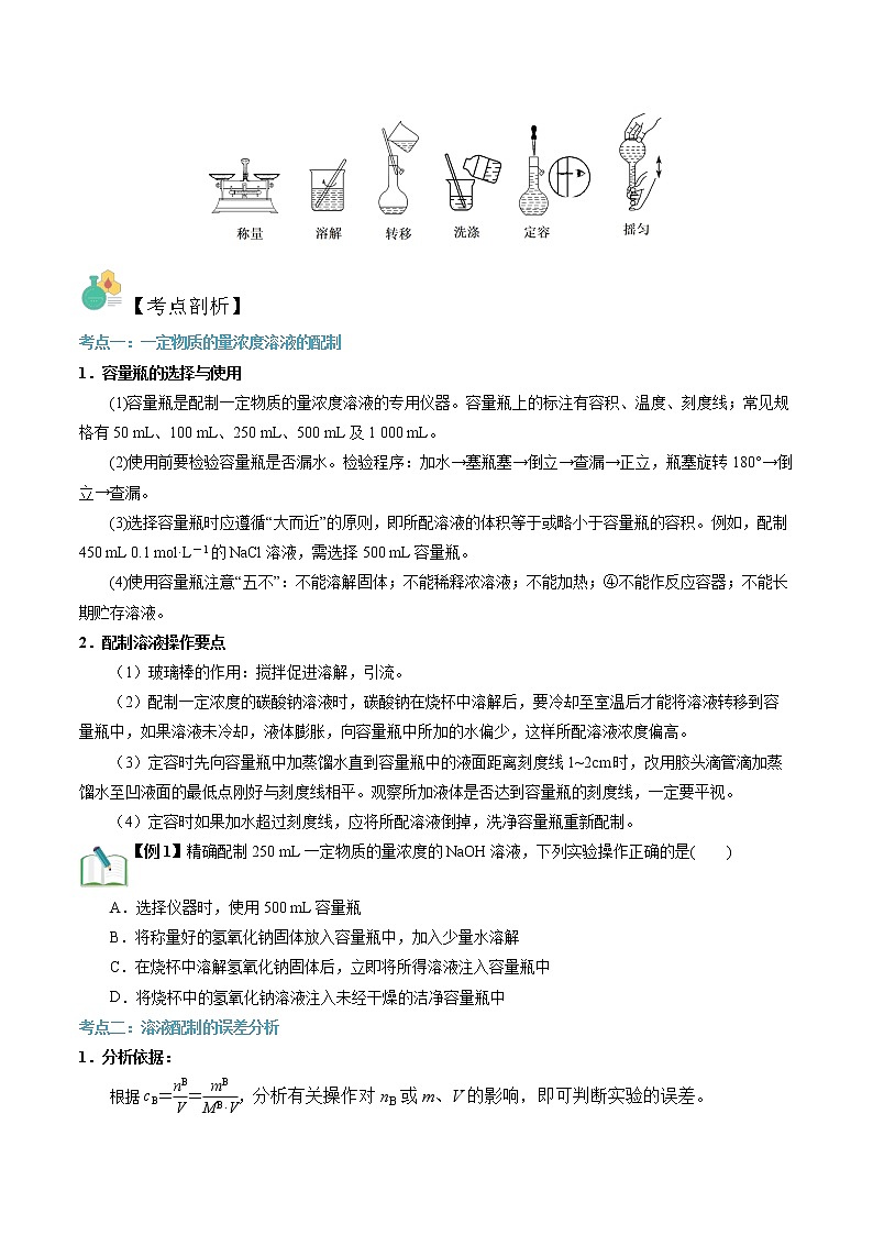 第13讲 溶液的配制与分析-【暑假自学课】2022年新高一化学暑假精品课（苏教版2019必修第一册） 试卷02