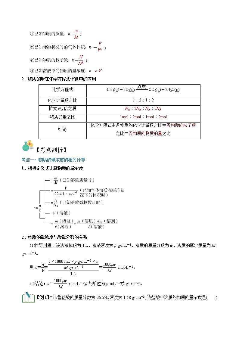 第14讲 化学反应的计算-【暑假自学课】2022年新高一化学暑假精品课（苏教版2019必修第一册）（解析版）第2页