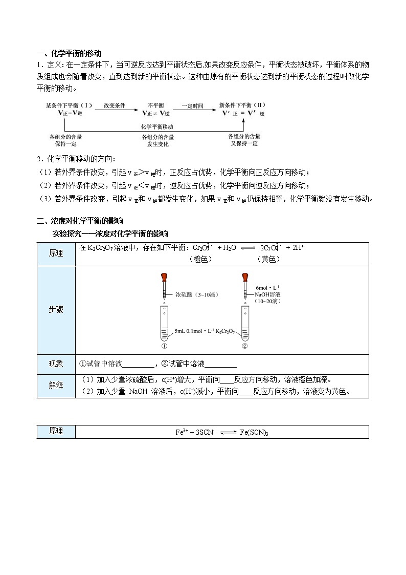 第09讲 勒夏特列原理-【暑假自学课】新高二化学暑假精品课（人教版选修4） 学案02