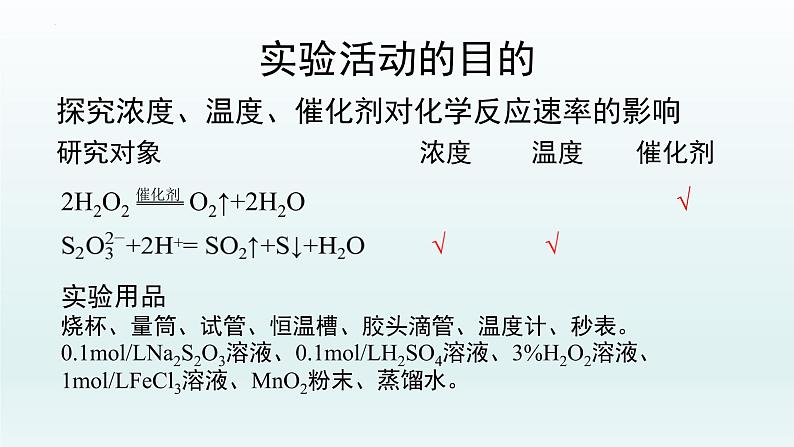 第六章 实验活动7：化学反应速率的影响因素 高一下学期化学人教版（2019）必修第二册 课件04