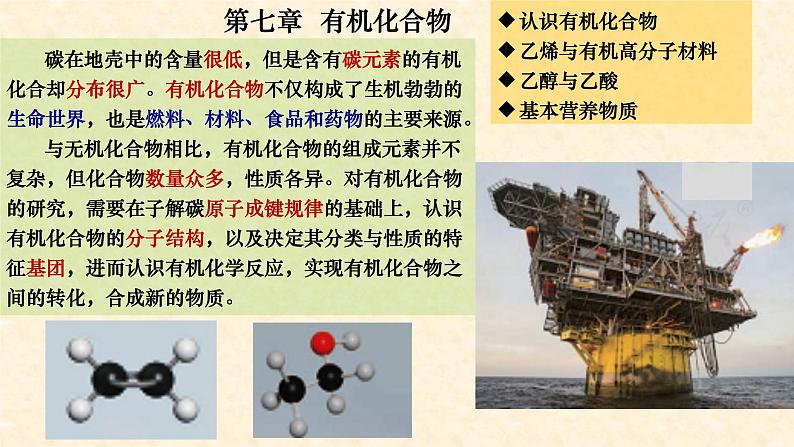 有机物中碳原子成键特点7.1.1  高一下学期化学人教版（2019）必修第二册 课件01