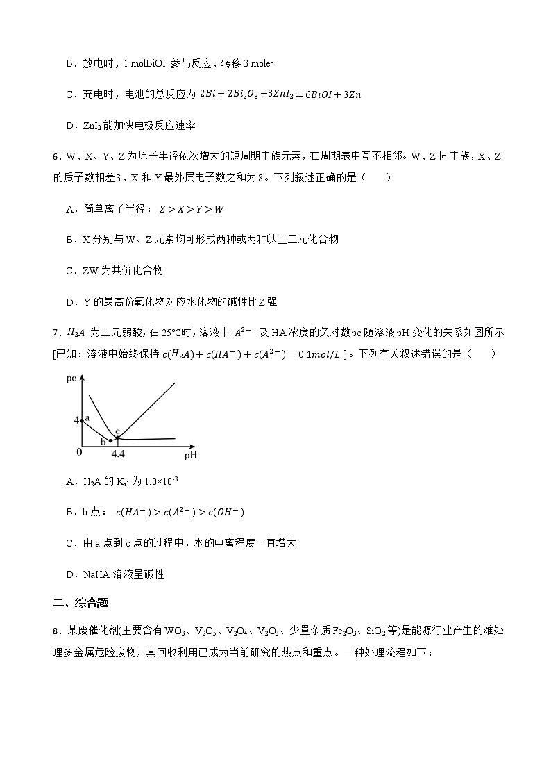 2022届安徽省淮北市一中高三第二次模拟考试理科综合化学试题含解析03