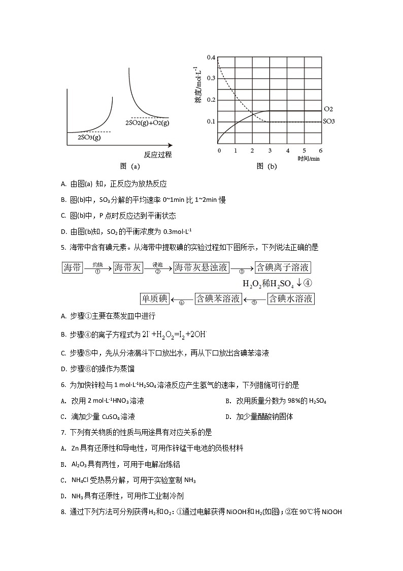 2021-2022学年江苏省盐城市伍佑中学高一下学期期中考试化学试卷含答案第2页