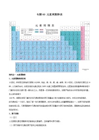 【最新】初升高高中化学衔接教材讲义专题03 元素周期律表（讲解）